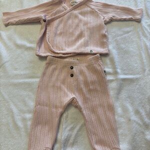 Rabbit Bear Pink Baby Knit Set